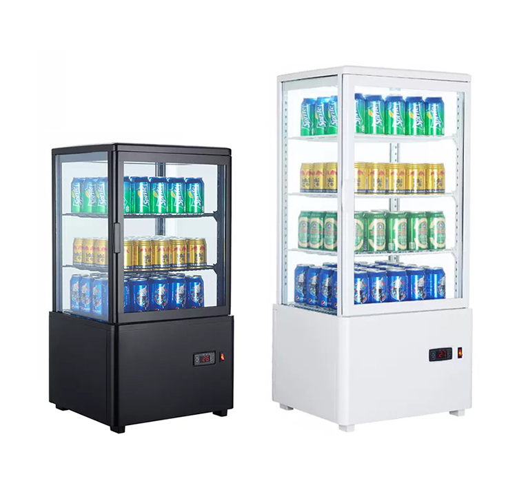 4 sided glass refrigerator